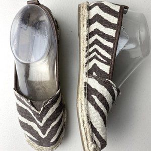 Michael Kors Zebra Print Espadrille Ballet Flats Shoes Size 6M